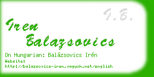 iren balazsovics business card