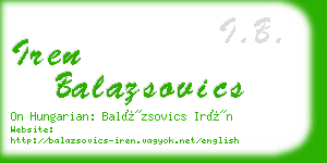 iren balazsovics business card